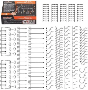 120Pc Pegboard Hooks Set - Versatile Slat Wall Hangers for Garage and Shop Organization