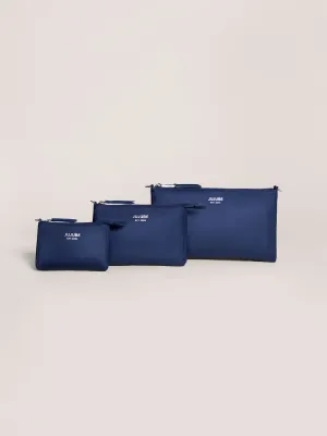 3 Piece Pouch Clutch Purse Set | Navy
