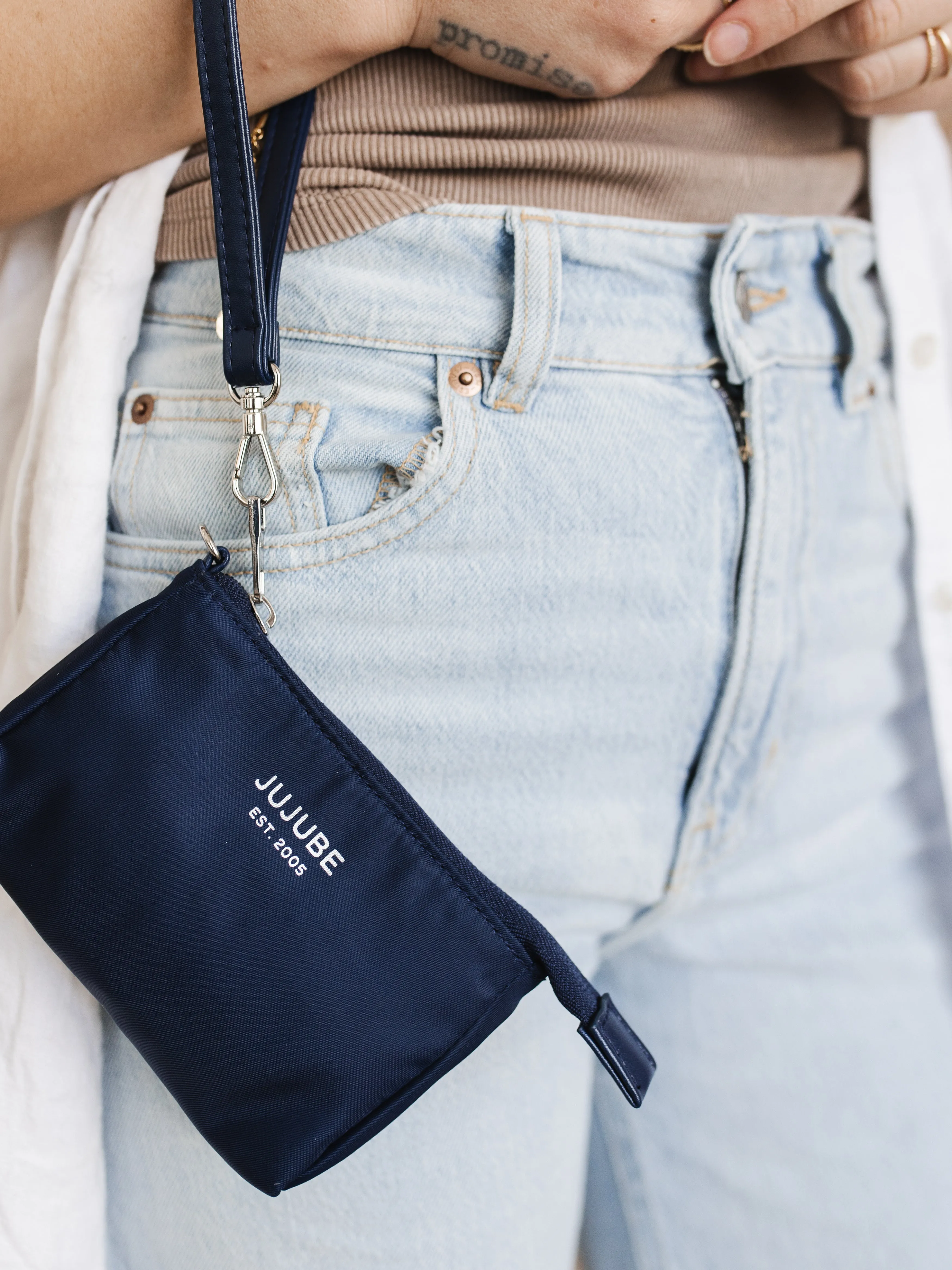 3 Piece Pouch Clutch Purse Set | Navy