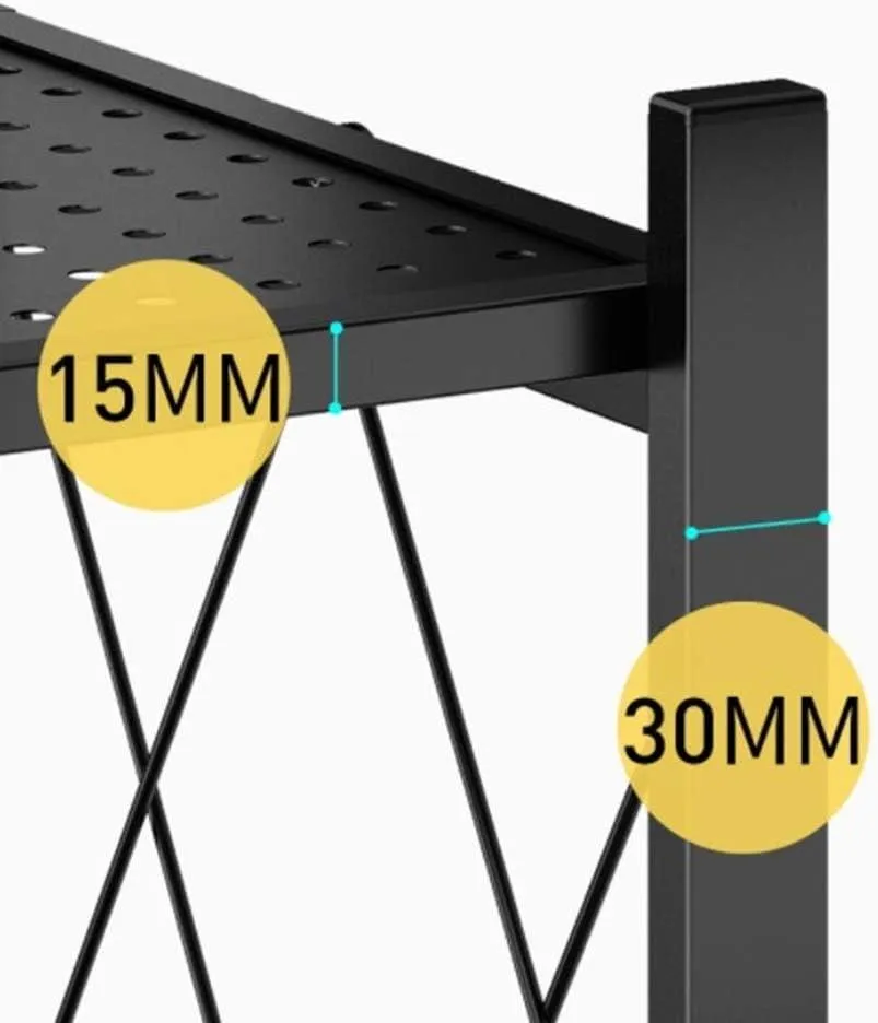5-Layer Foldable Storage Rack – Heavy Duty Steel Organizer, Installation-Free, Large Capacity Storage Shelf