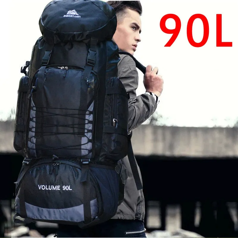90L 50L Travel Bag Camping Backpack Hiking Army Climbing Bags Trekking Mountaineering Mochila Large Capacity Sport Bag XA857WA