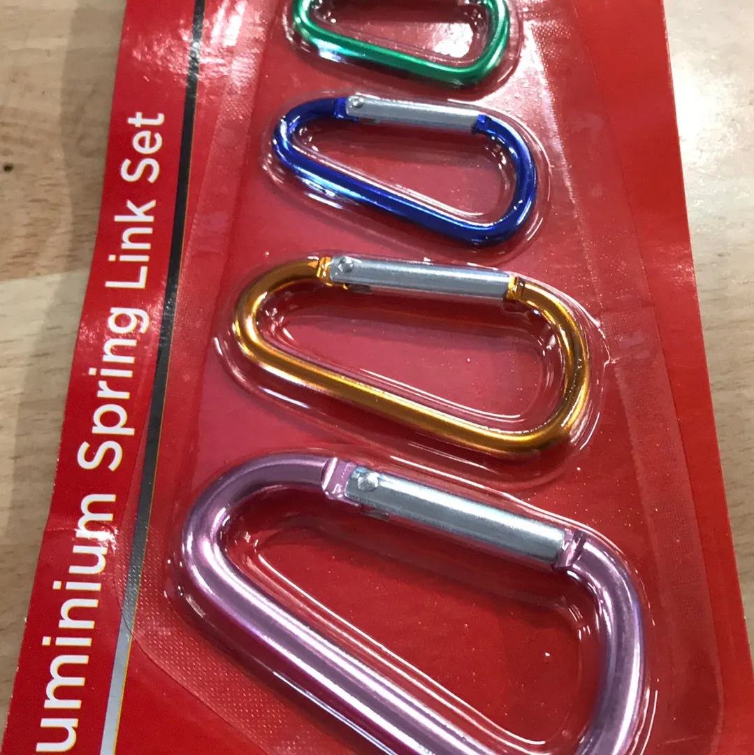 Aluminium Carabiner 4 Pack