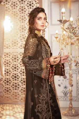 BD-2301 Black and burnt gold  | Maria B Mbroidered Winter Wedding Collection 2021 | Unstitched Embroidered Suits