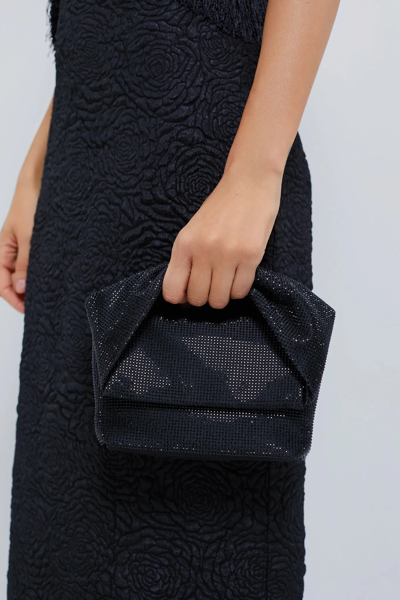 Black Alinta Hotfix Top Handle Bag