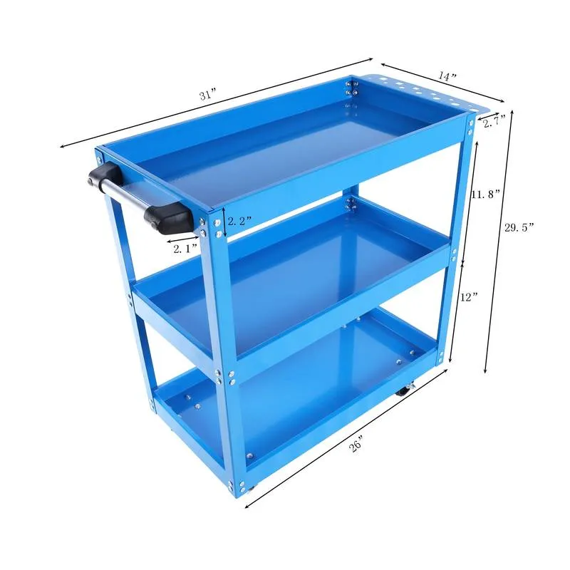 Blue Rolling Tool Cart - Heavy Duty & Lockable!