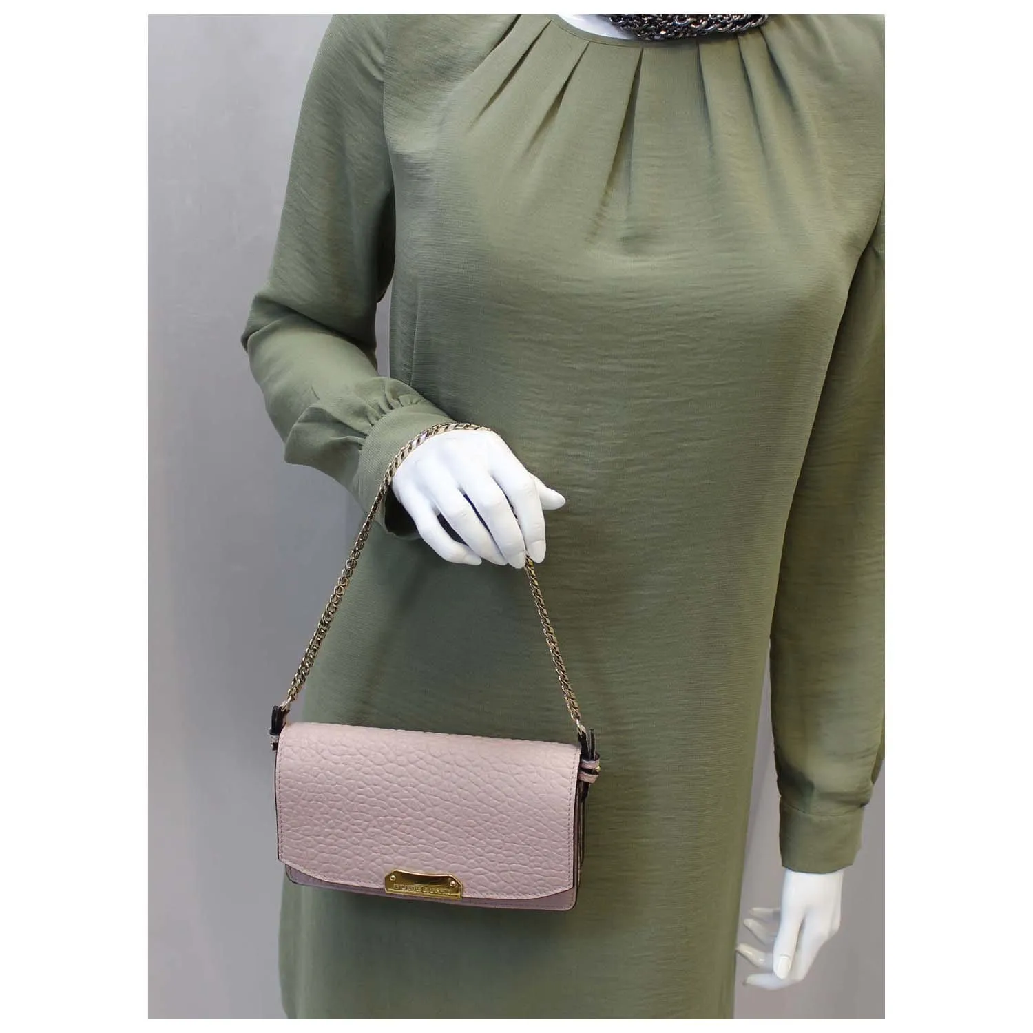BURBERRY Signature Grain Madison Small Clutch Bag