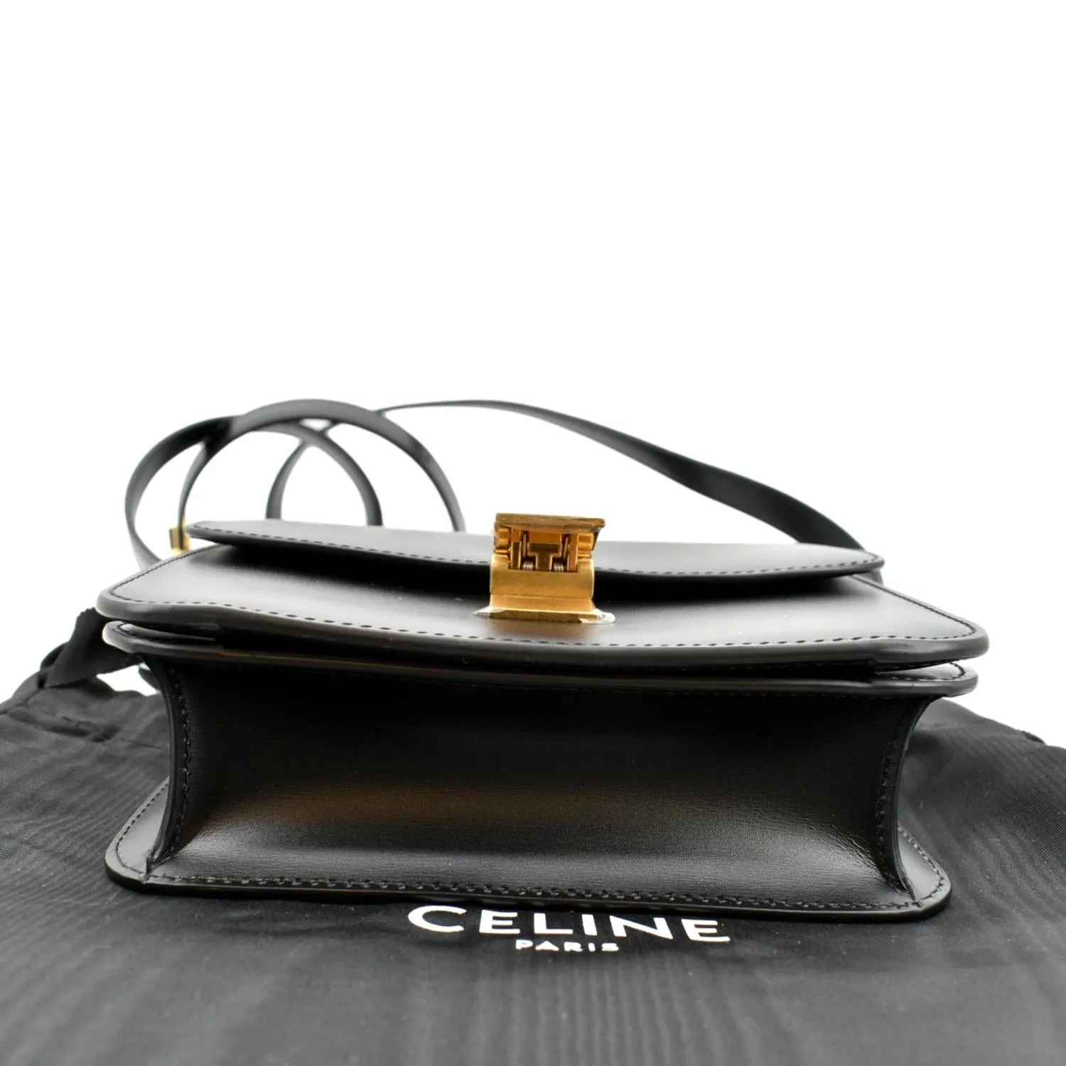 CELINE Classic Box Calfskin Leather Crossbody Bag Black