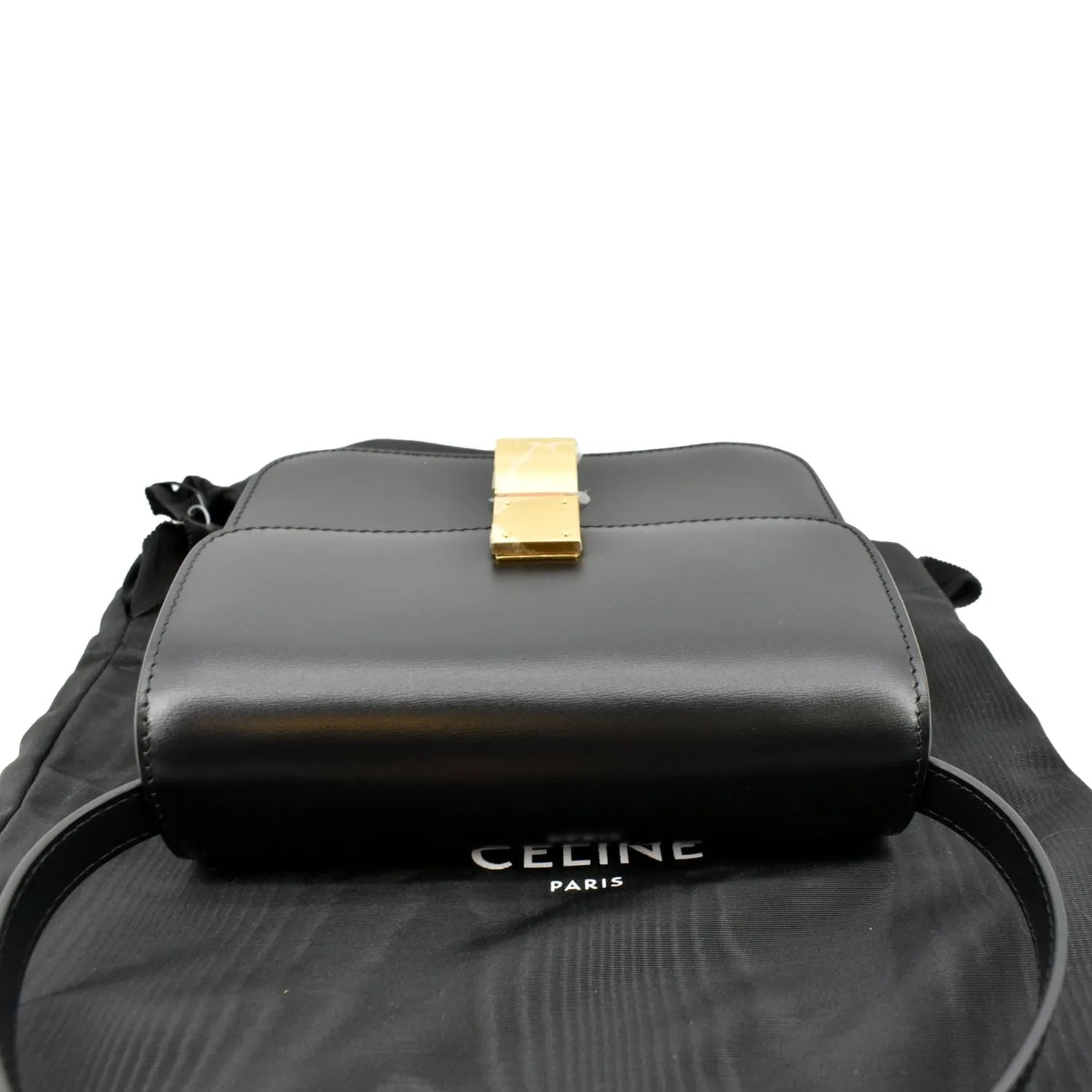 CELINE Classic Box Calfskin Leather Crossbody Bag Black