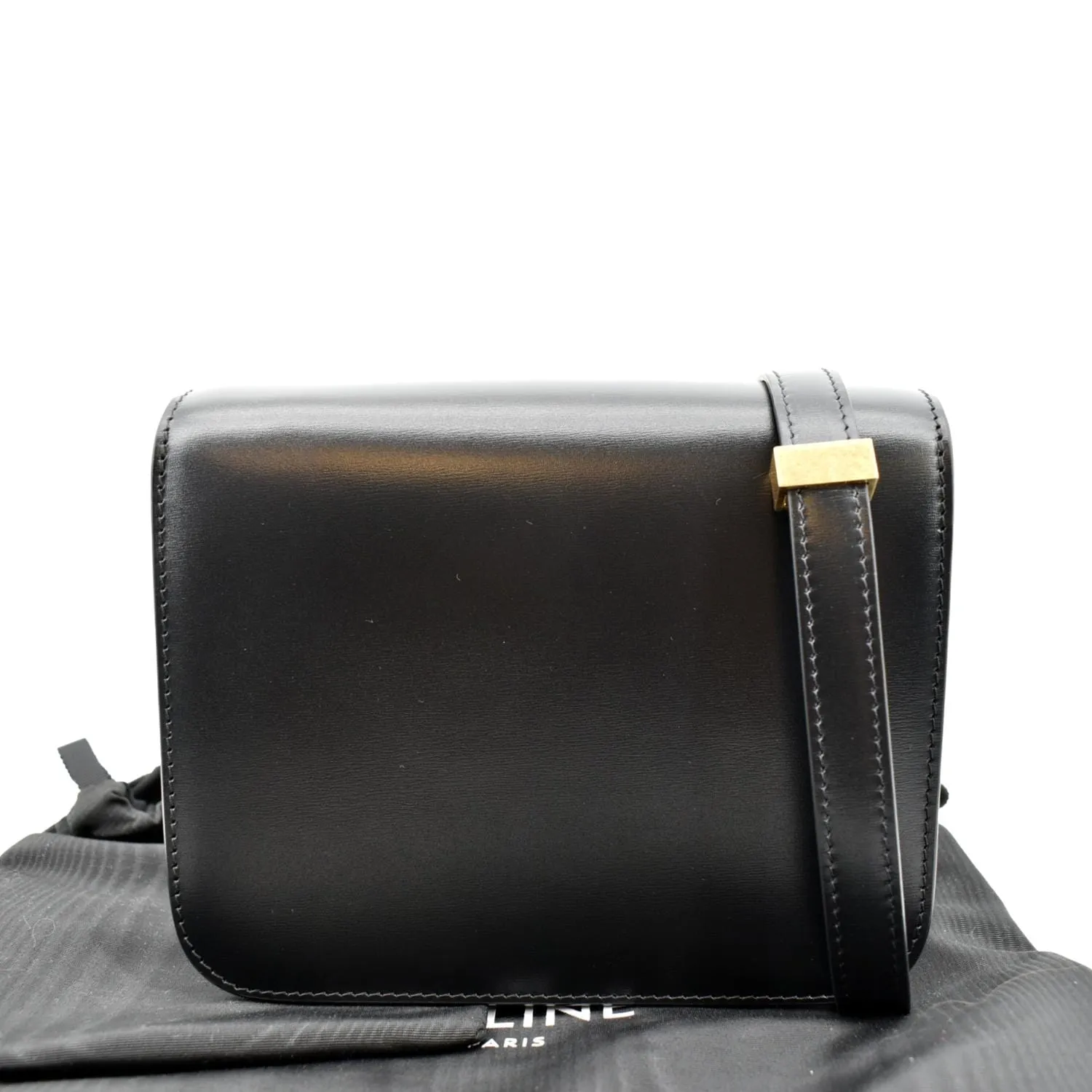 CELINE Classic Box Calfskin Leather Crossbody Bag Black