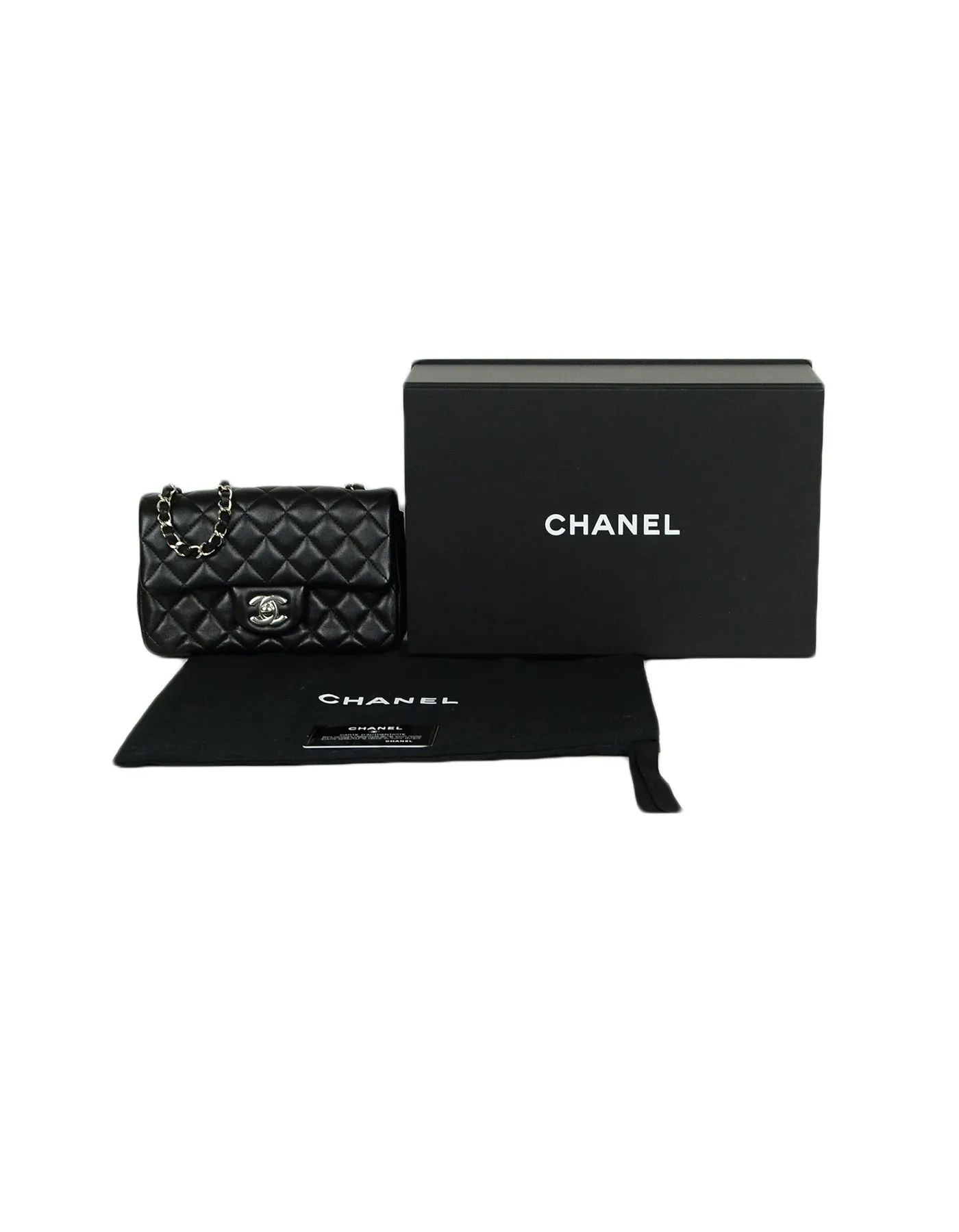 Chanel '19 Black Lambskin Mini Rectangular Classic Flap Bag