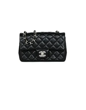 Chanel '19 Black Lambskin Mini Rectangular Classic Flap Bag