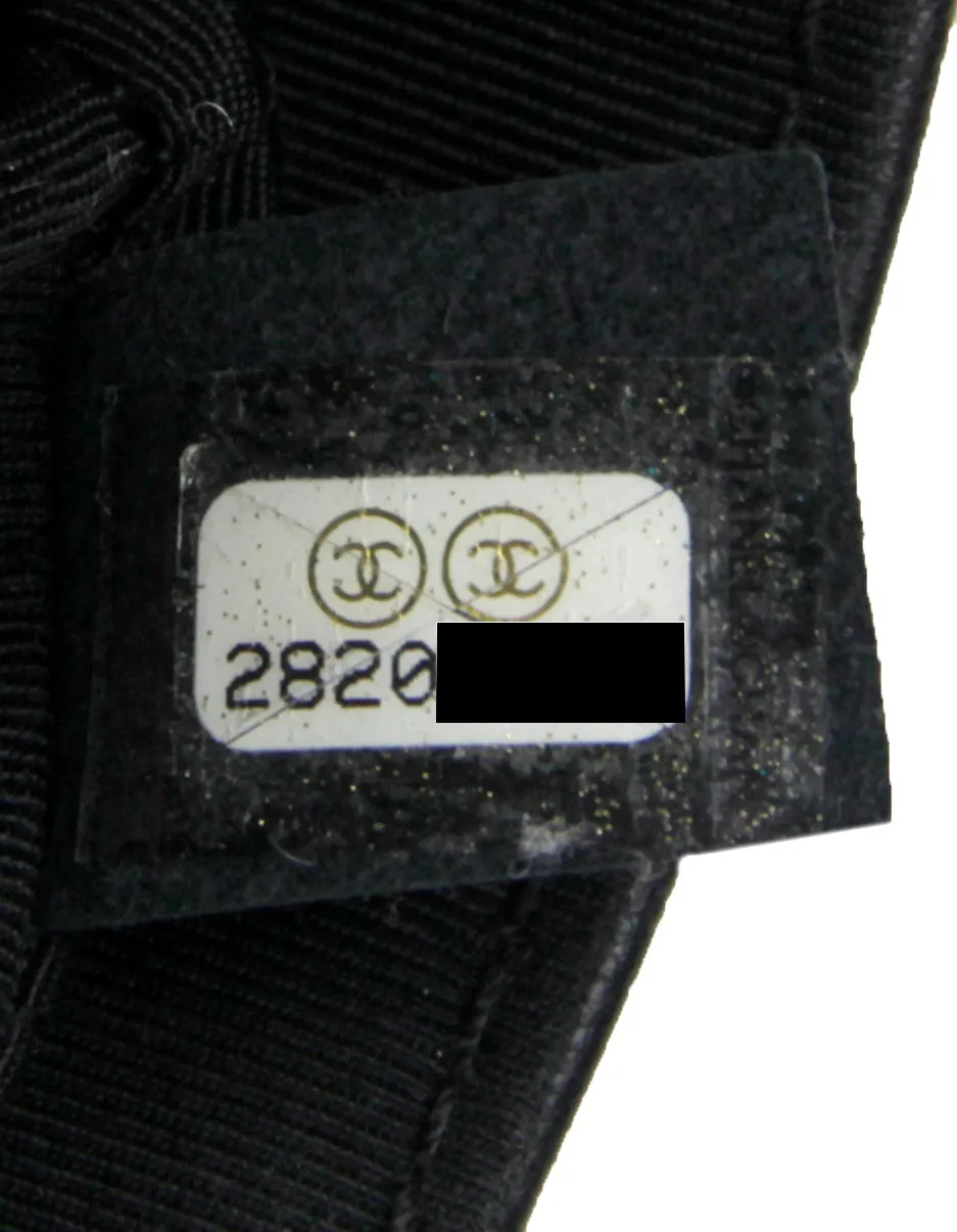 Chanel Black Lambskin Chevron Mini Statement Flap Bag