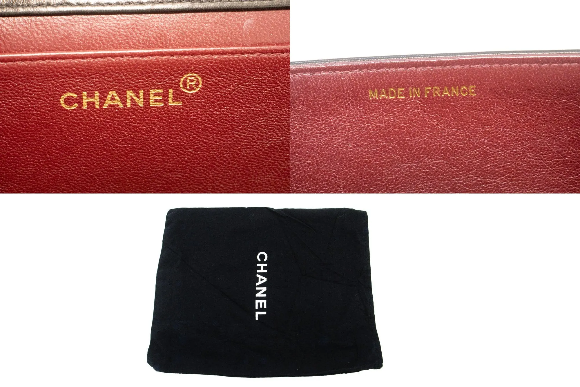 CHANEL Full Flap Chain Shoulder Bag Clutch Black Quilted Lambskin m96