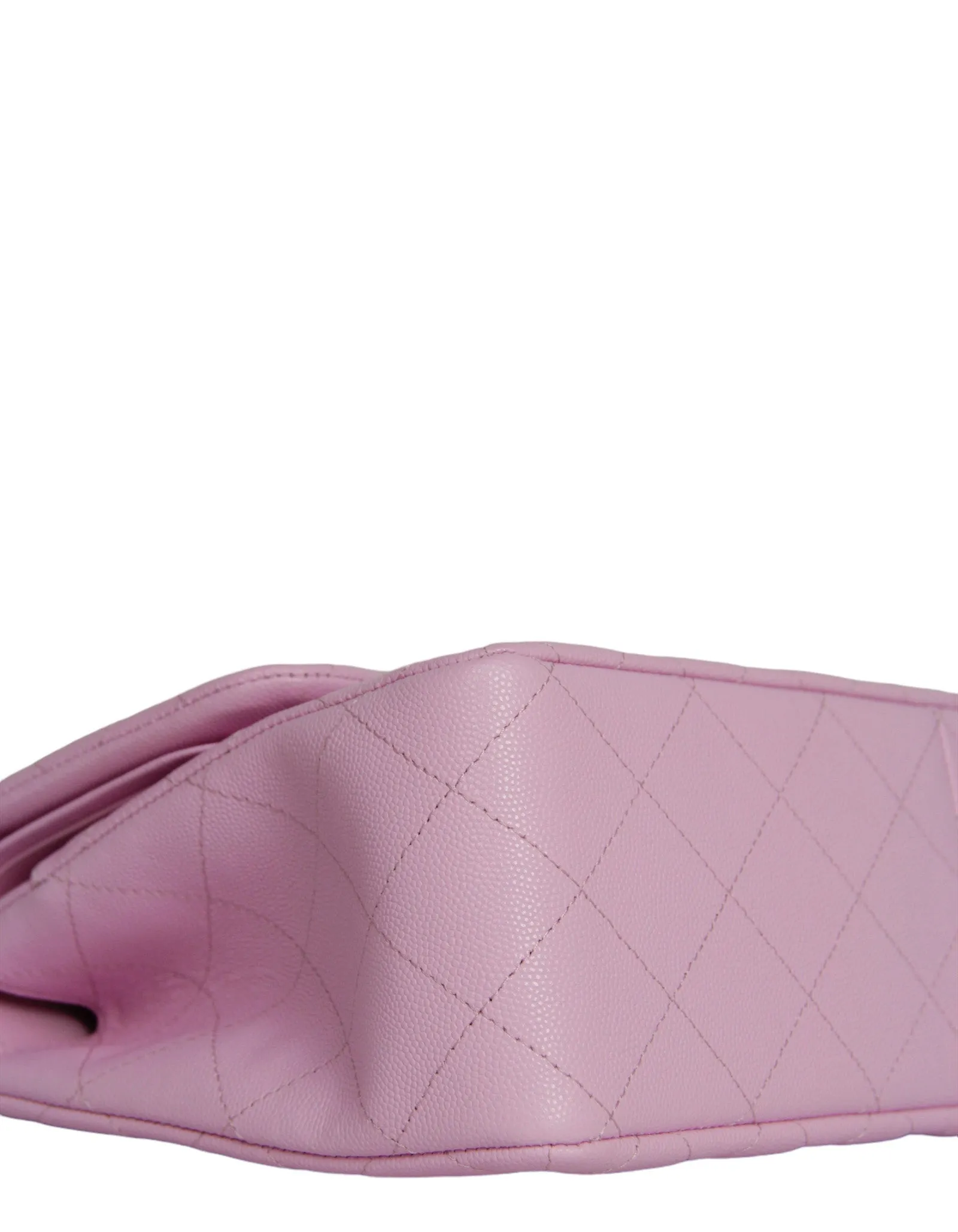 Chanel Lilac Caviar Leather Quilted Classic Double Flap Jumbo Bag
