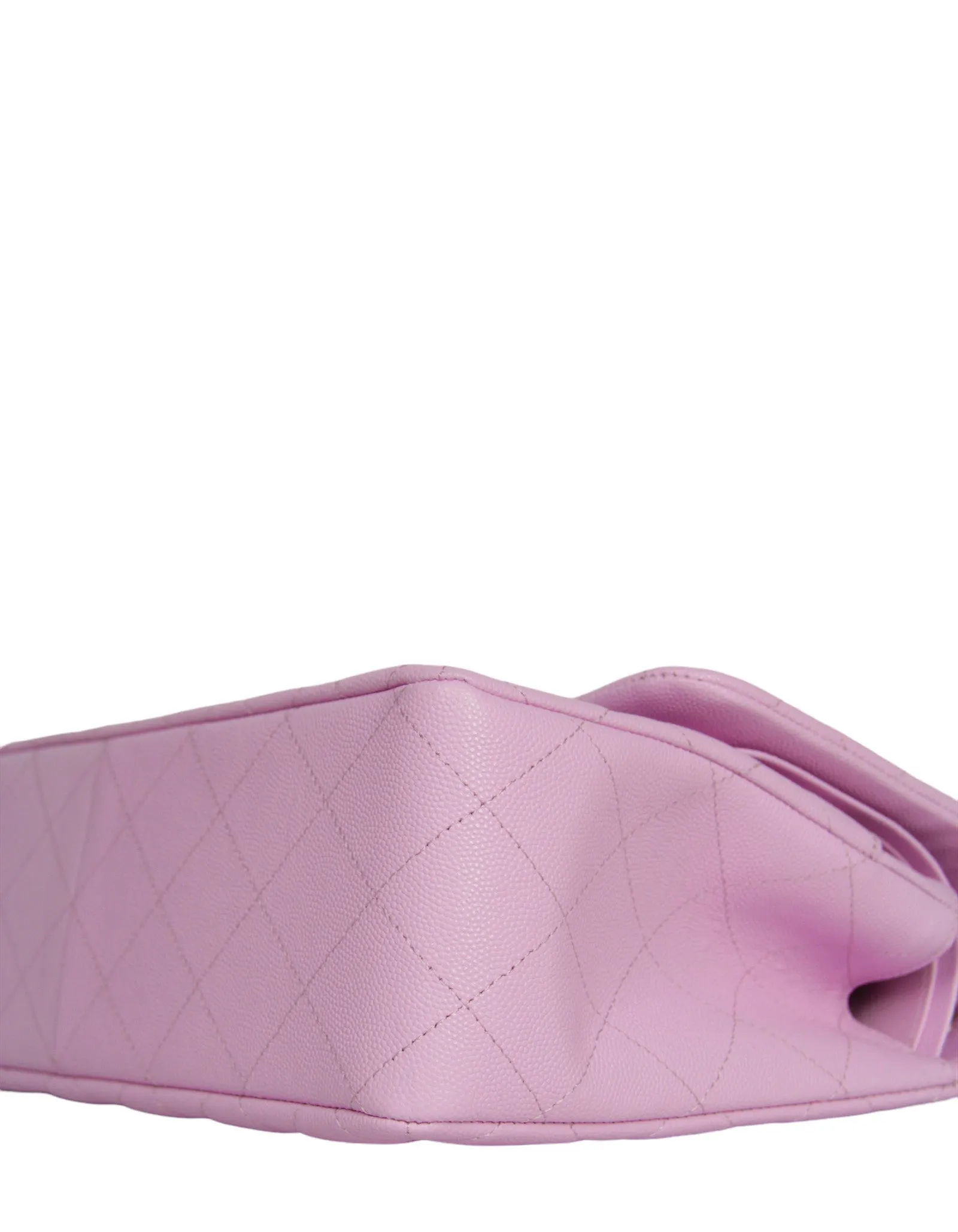 Chanel Lilac Caviar Leather Quilted Classic Double Flap Jumbo Bag