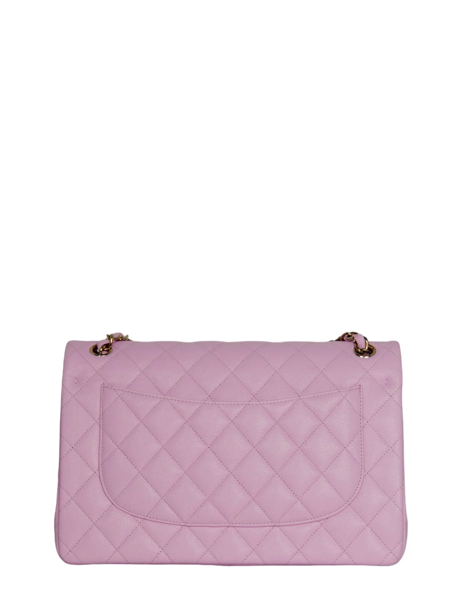 Chanel Lilac Caviar Leather Quilted Classic Double Flap Jumbo Bag