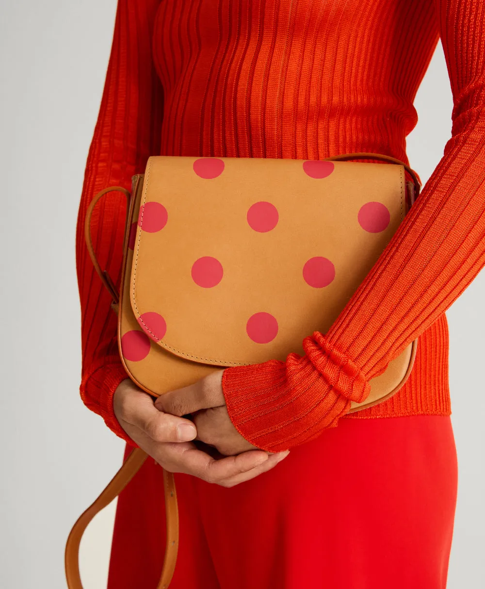 Classic Crossbody - Polka Dot - Cammello / Flamma Polka Dot
