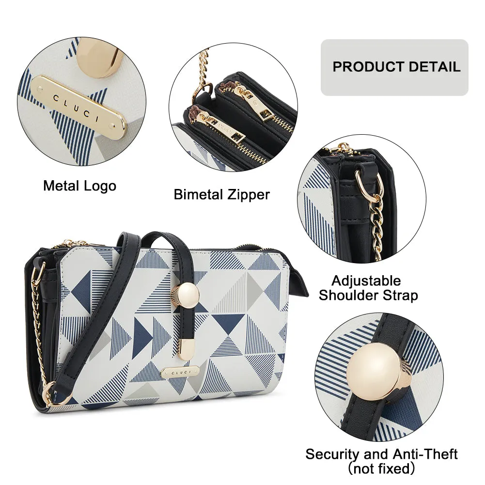 CLUCI Leather Crossbody Bags for Women Small Vintage Shoulder Purses Fashion Travel Bag with Adjustable Strap