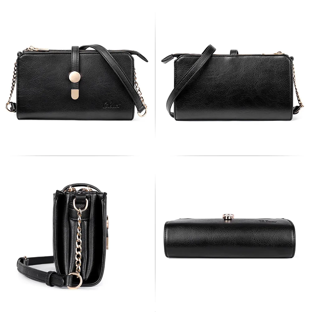 CLUCI Leather Crossbody Bags for Women Small Vintage Shoulder Purses Fashion Travel Bag with Adjustable Strap