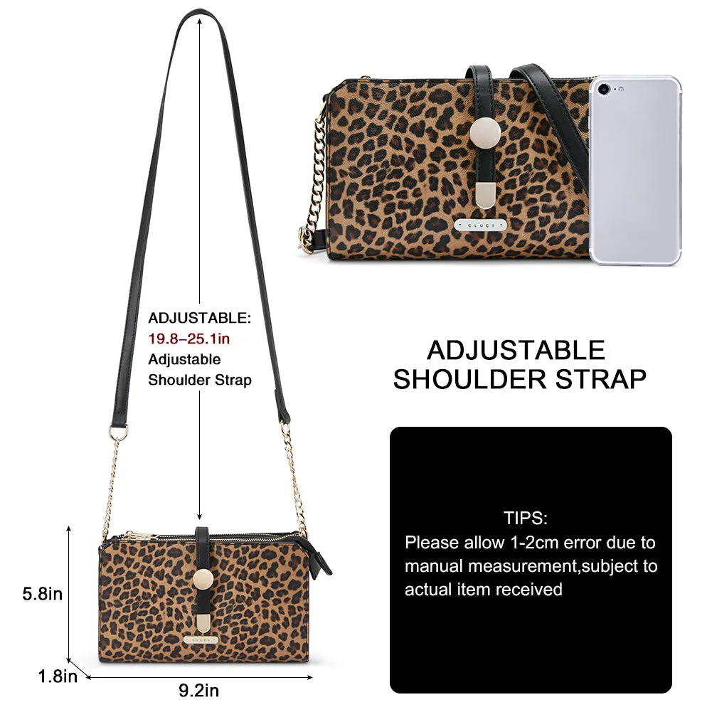 CLUCI Leather Crossbody Bags for Women Small Vintage Shoulder Purses Fashion Travel Bag with Adjustable Strap