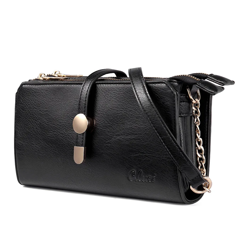 CLUCI Leather Crossbody Bags for Women Small Vintage Shoulder Purses Fashion Travel Bag with Adjustable Strap