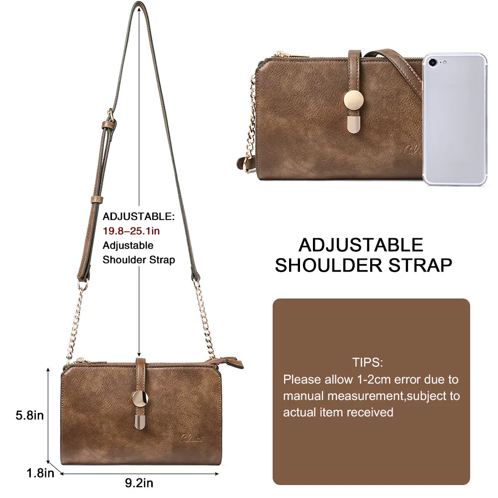 CLUCI Leather Crossbody Bags for Women Small Vintage Shoulder Purses Fashion Travel Bag with Adjustable Strap