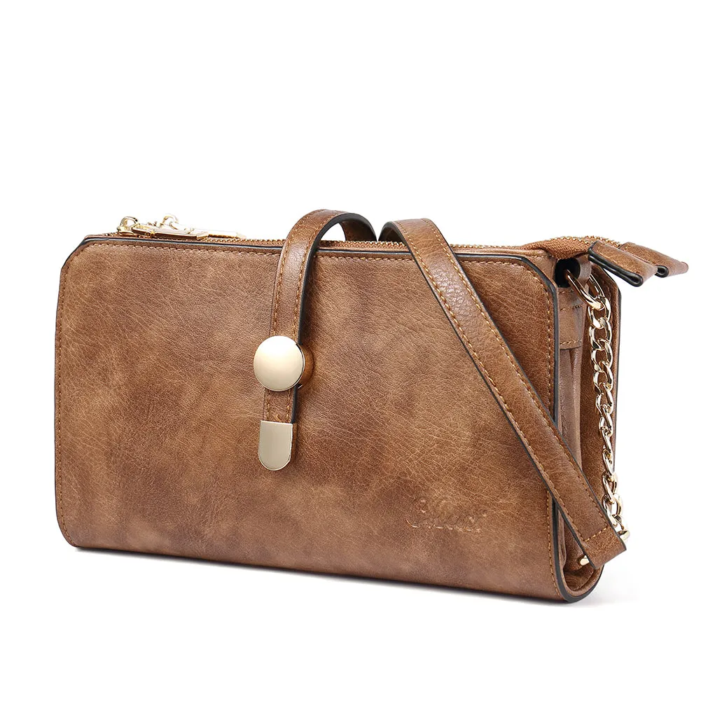 CLUCI Leather Crossbody Bags for Women Small Vintage Shoulder Purses Fashion Travel Bag with Adjustable Strap