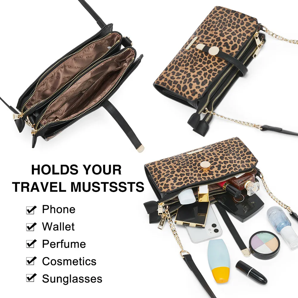 CLUCI Leather Crossbody Bags for Women Small Vintage Shoulder Purses Fashion Travel Bag with Adjustable Strap