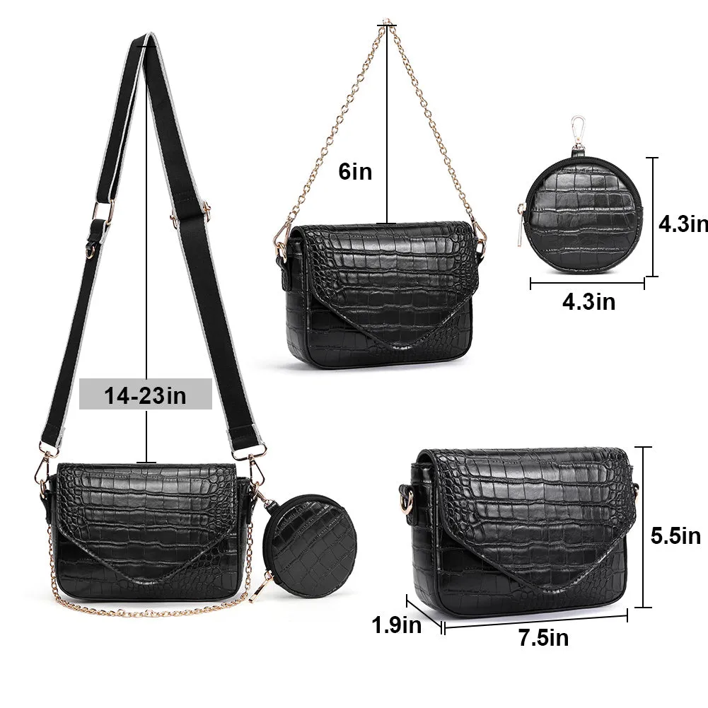 CLUCI Small Crossbody Bags for Women Leather with Coin Purse Fashion Travel Adjustable Shoulder Bag