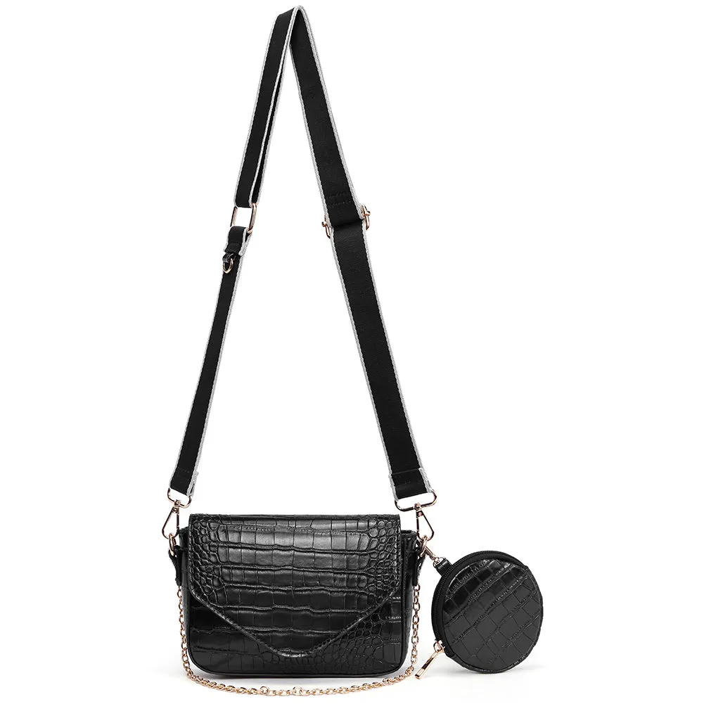 CLUCI Small Crossbody Bags for Women Leather with Coin Purse Fashion Travel Adjustable Shoulder Bag