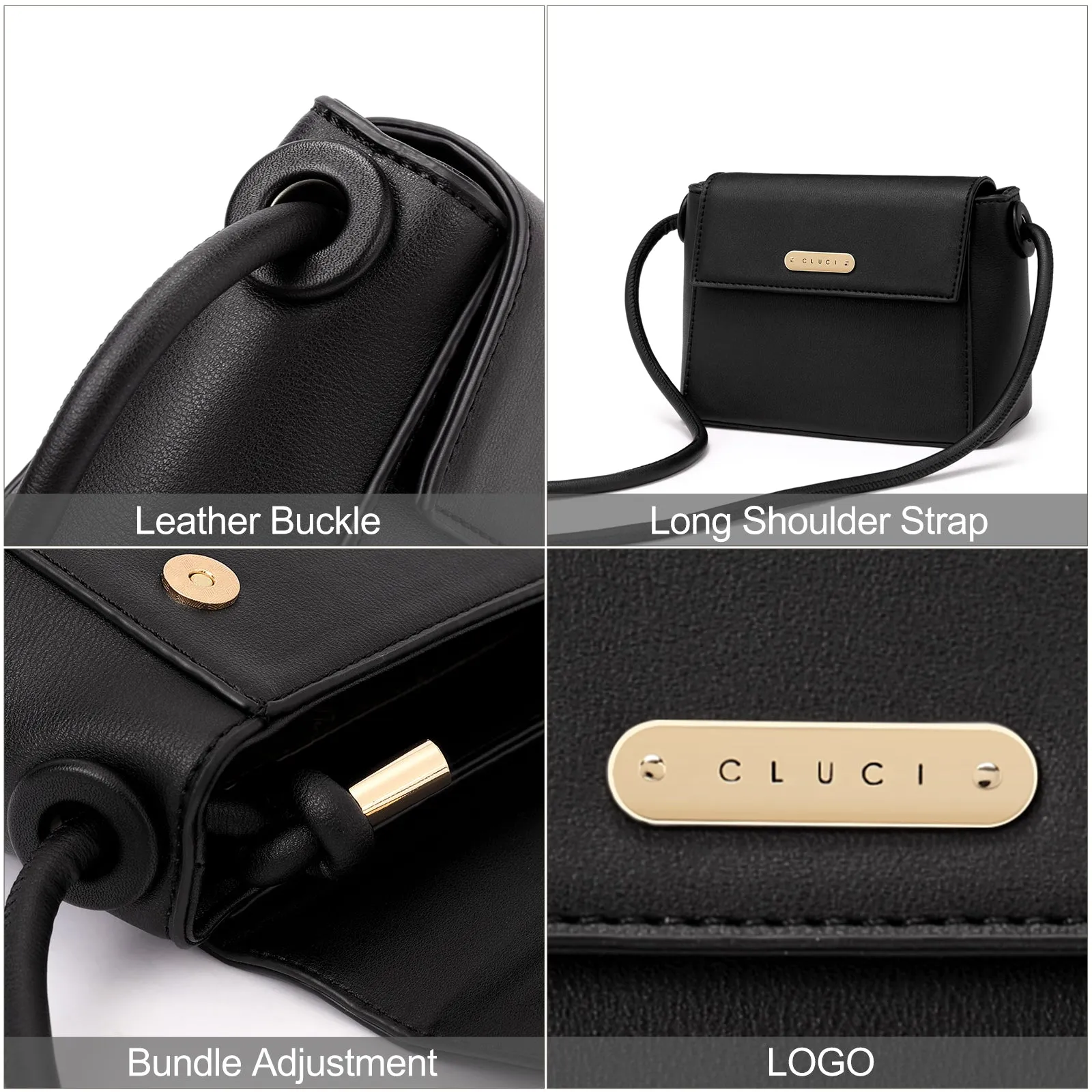 CLUCI Small Crossbody Bags for Women Vegan Leather Flap Fashion Ladies Travel Shoulder Purse with Adjustable Strap