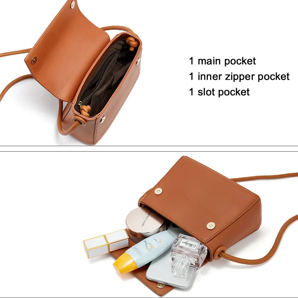 CLUCI Small Crossbody Bags for Women Vegan Leather Flap Fashion Ladies Travel Shoulder Purse with Adjustable Strap