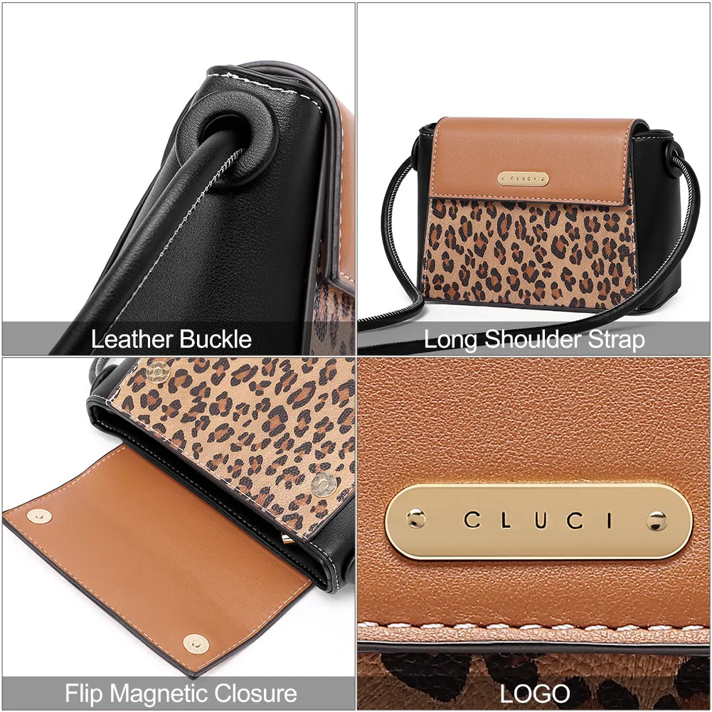 CLUCI Small Crossbody Bags for Women Vegan Leather Flap Fashion Ladies Travel Shoulder Purse with Adjustable Strap