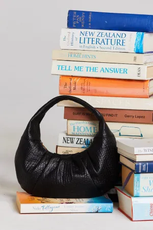 CRYSTAL BAG - BLACK BUBBLE LEATHER