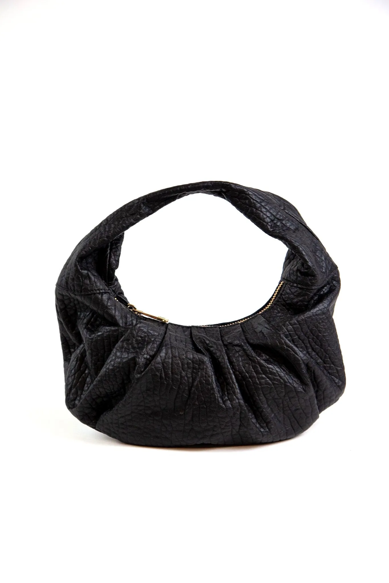 CRYSTAL BAG - BLACK BUBBLE LEATHER