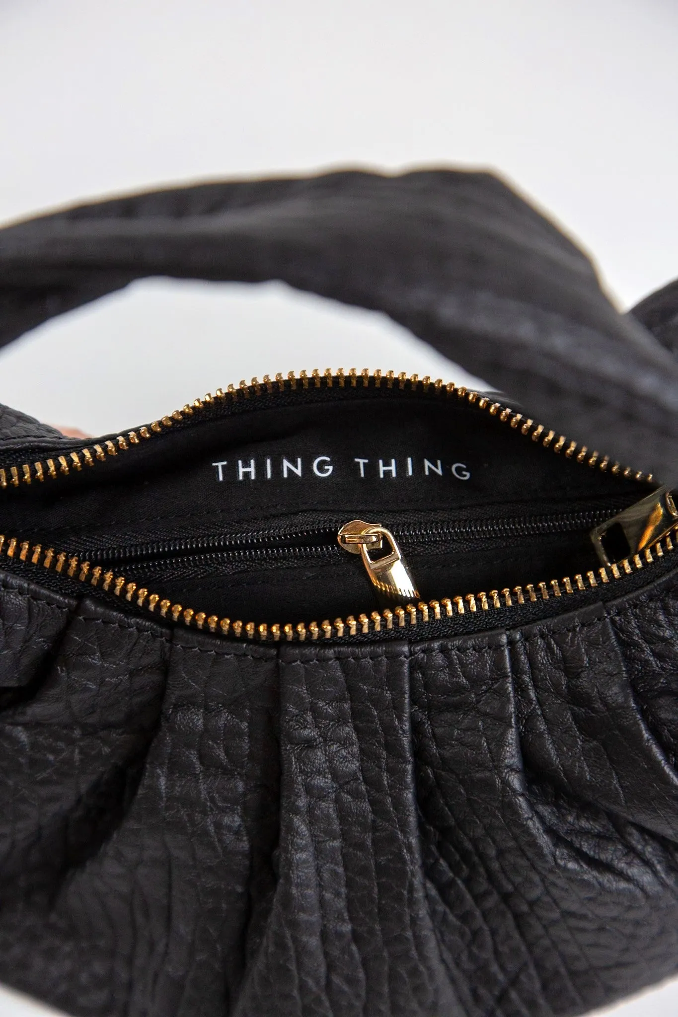 CRYSTAL BAG - BLACK BUBBLE LEATHER
