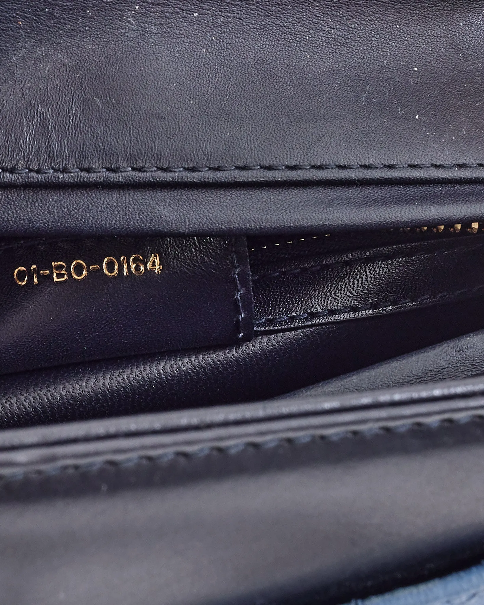 Dior Navy Leather Medium Lady Dior Pockets Top Handle Bag