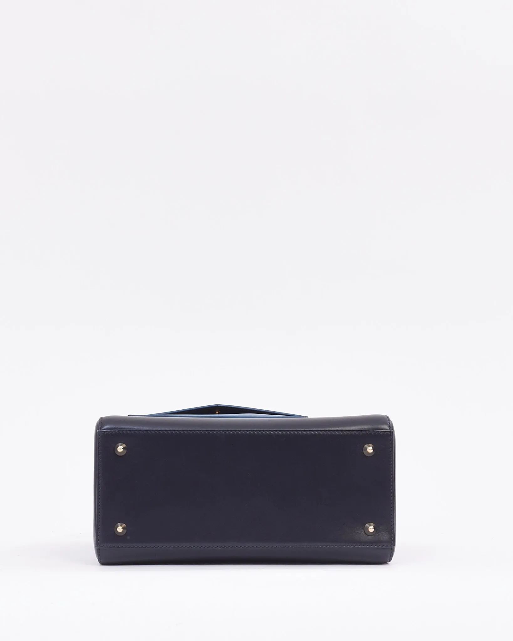 Dior Navy Leather Medium Lady Dior Pockets Top Handle Bag