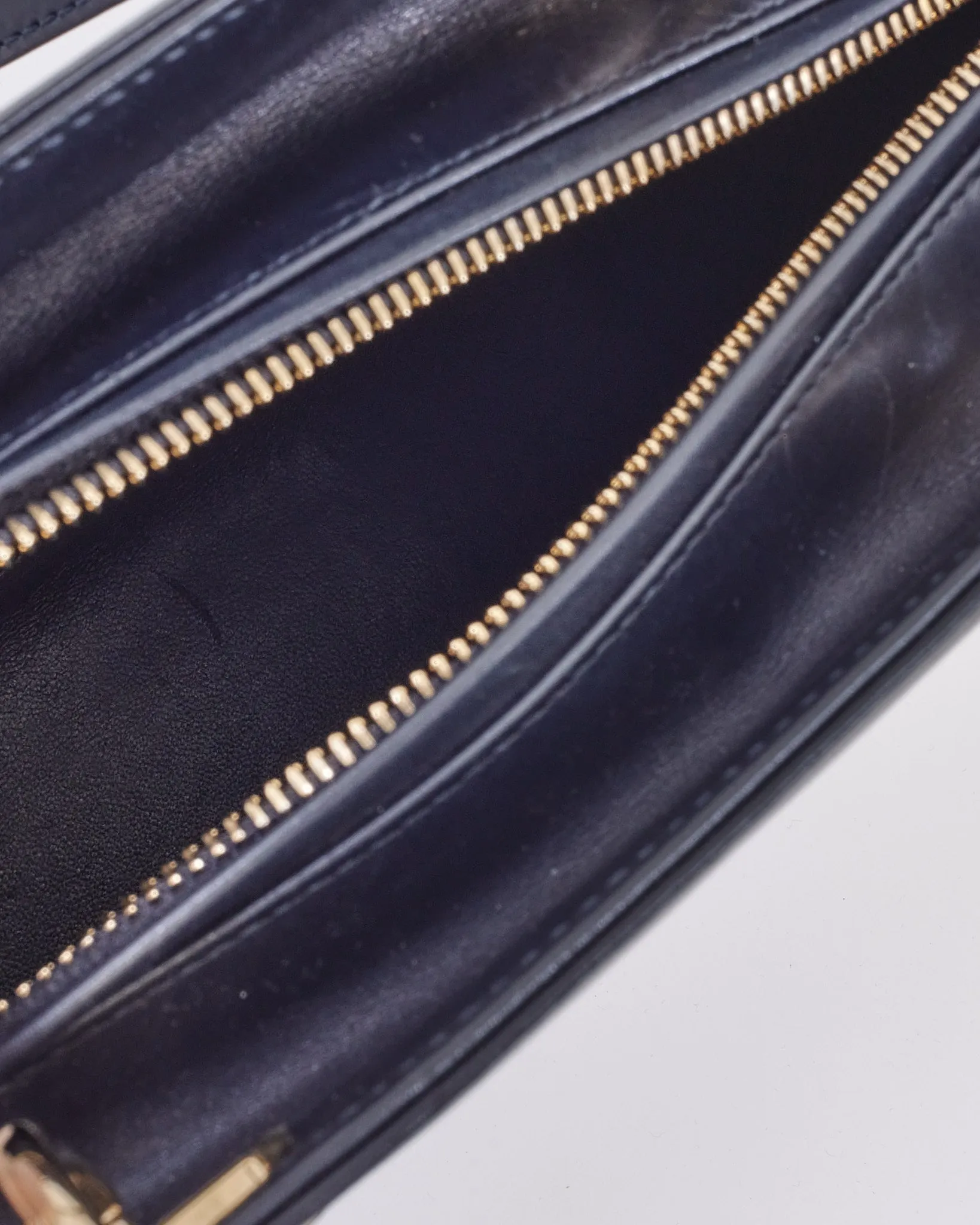 Dior Navy Leather Medium Lady Dior Pockets Top Handle Bag