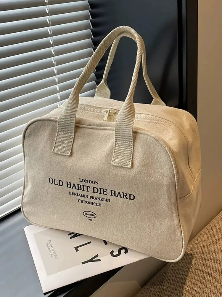 Double Handles Canvas Travel Bag