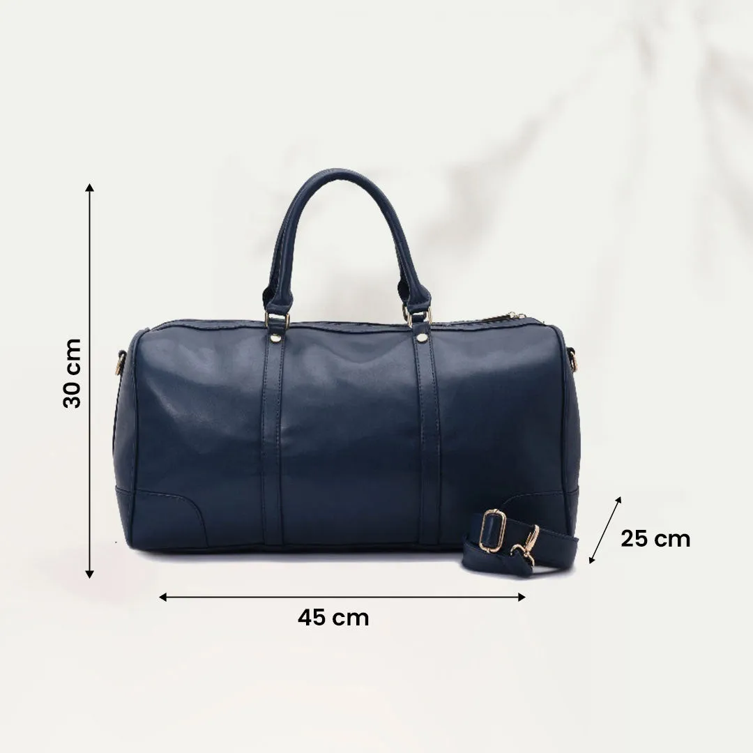 Duffle Bag Leather Navy