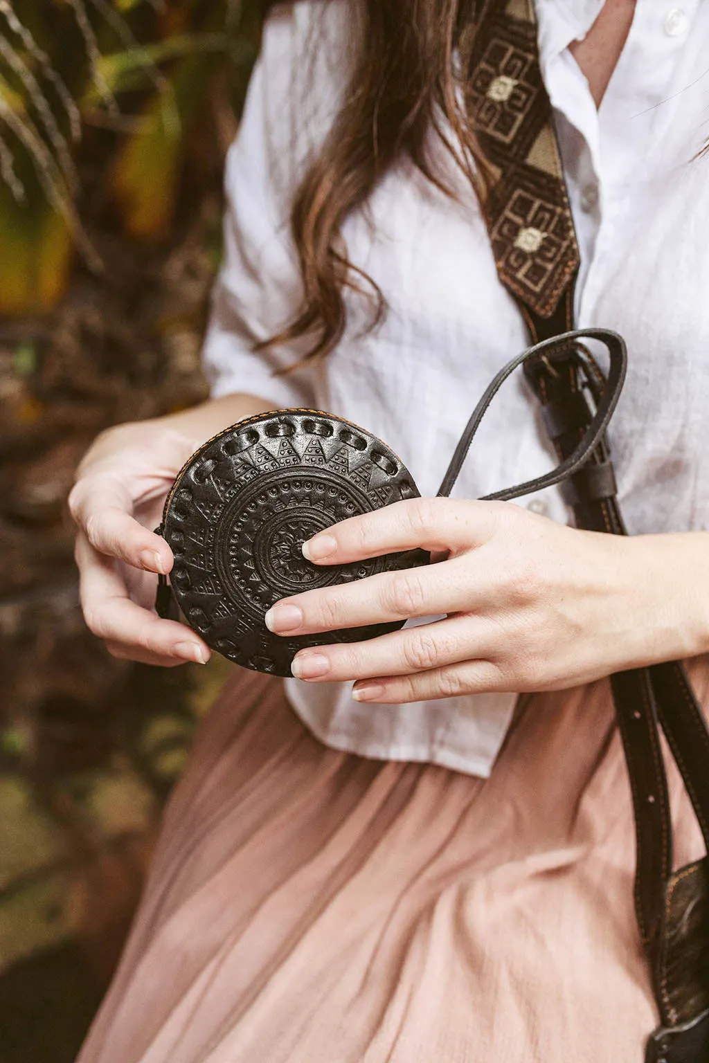 Embossed Circle Wristlet