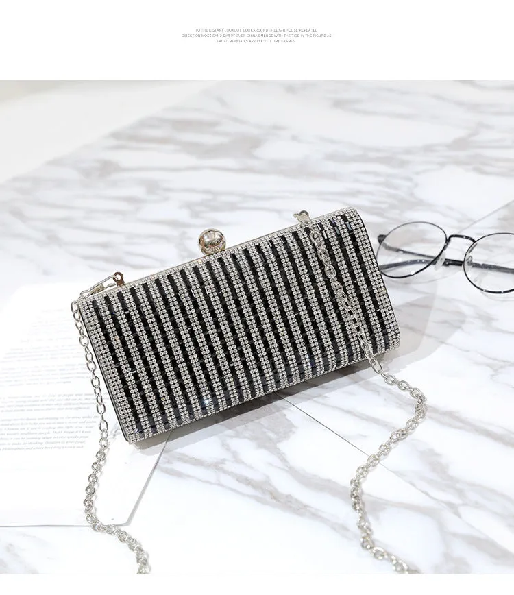 Fashion Wild Diamonds Handbags Evening Bag Clutch Bag Ladies Shoulder Diagonal Chain Square Box Small Bag