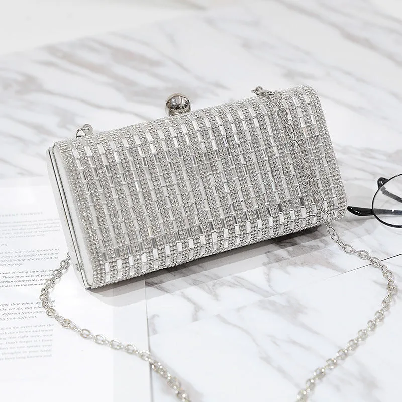 Fashion Wild Diamonds Handbags Evening Bag Clutch Bag Ladies Shoulder Diagonal Chain Square Box Small Bag