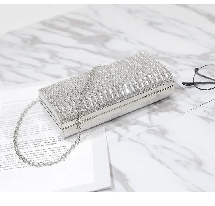 Fashion Wild Diamonds Handbags Evening Bag Clutch Bag Ladies Shoulder Diagonal Chain Square Box Small Bag