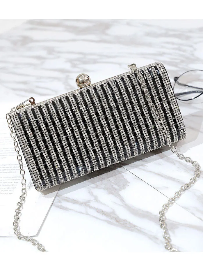 Fashion Wild Diamonds Handbags Evening Bag Clutch Bag Ladies Shoulder Diagonal Chain Square Box Small Bag