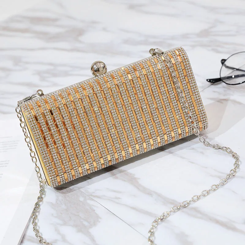 Fashion Wild Diamonds Handbags Evening Bag Clutch Bag Ladies Shoulder Diagonal Chain Square Box Small Bag