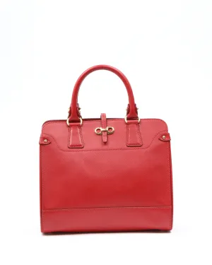 Ferragamo Red Leather Gancini Top Handle Bag