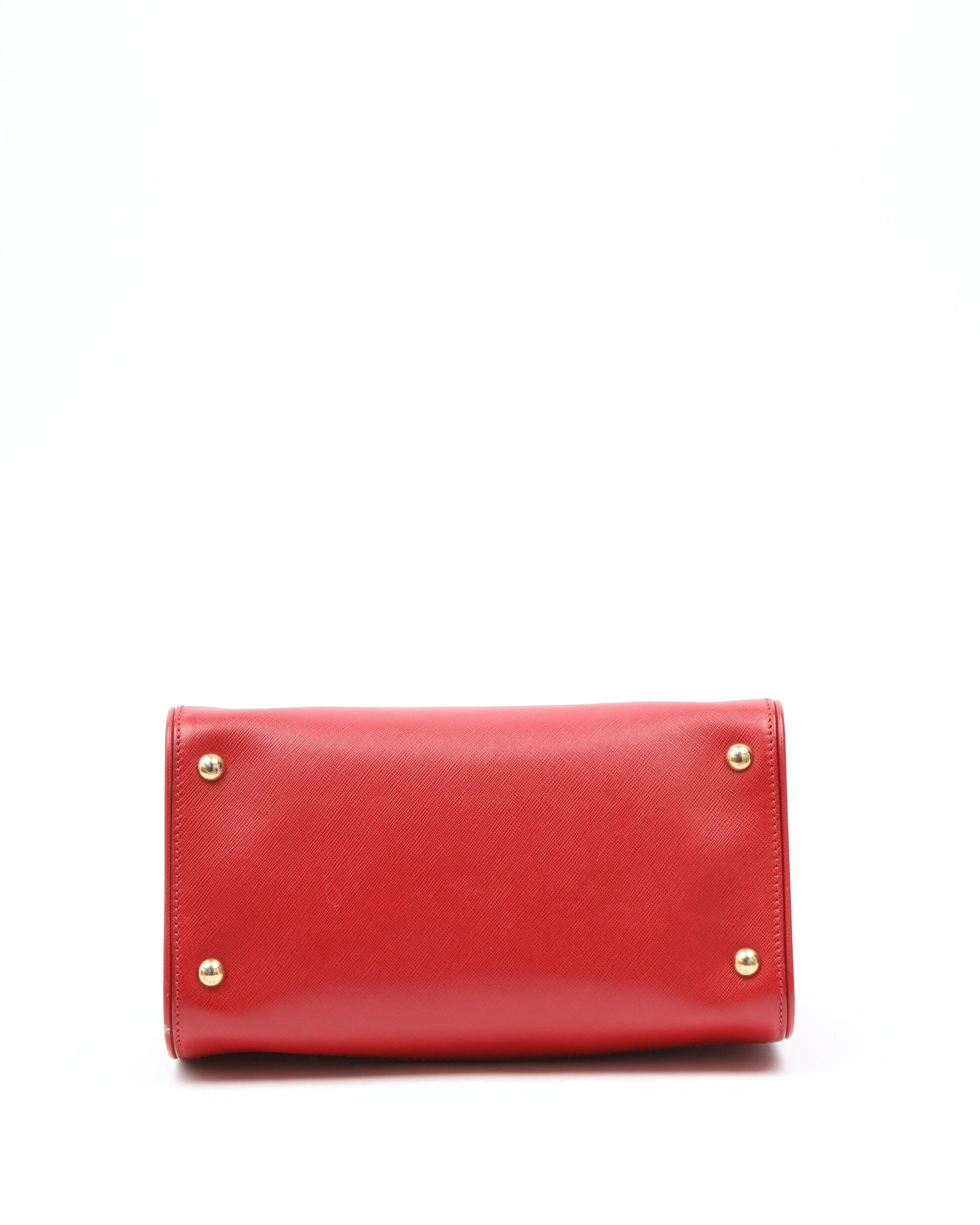 Ferragamo Red Leather Gancini Top Handle Bag