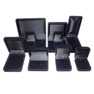 Flocked Velvet Boxes - Black / Black
